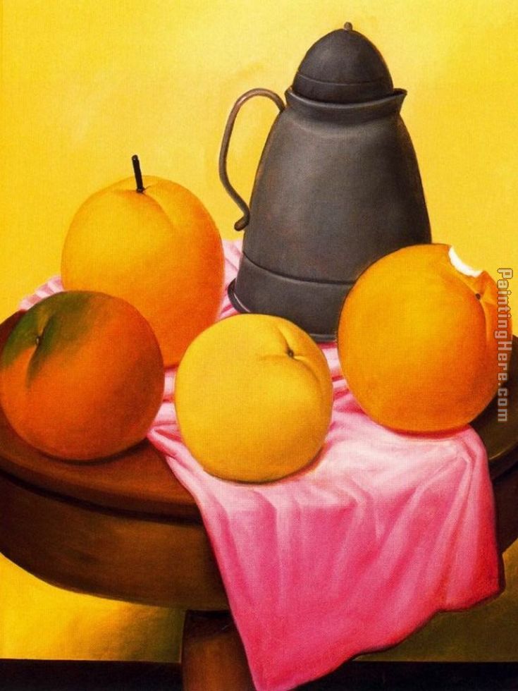 Naturaleza muerta con frutas painting - Fernando Botero Naturaleza muerta con frutas art painting